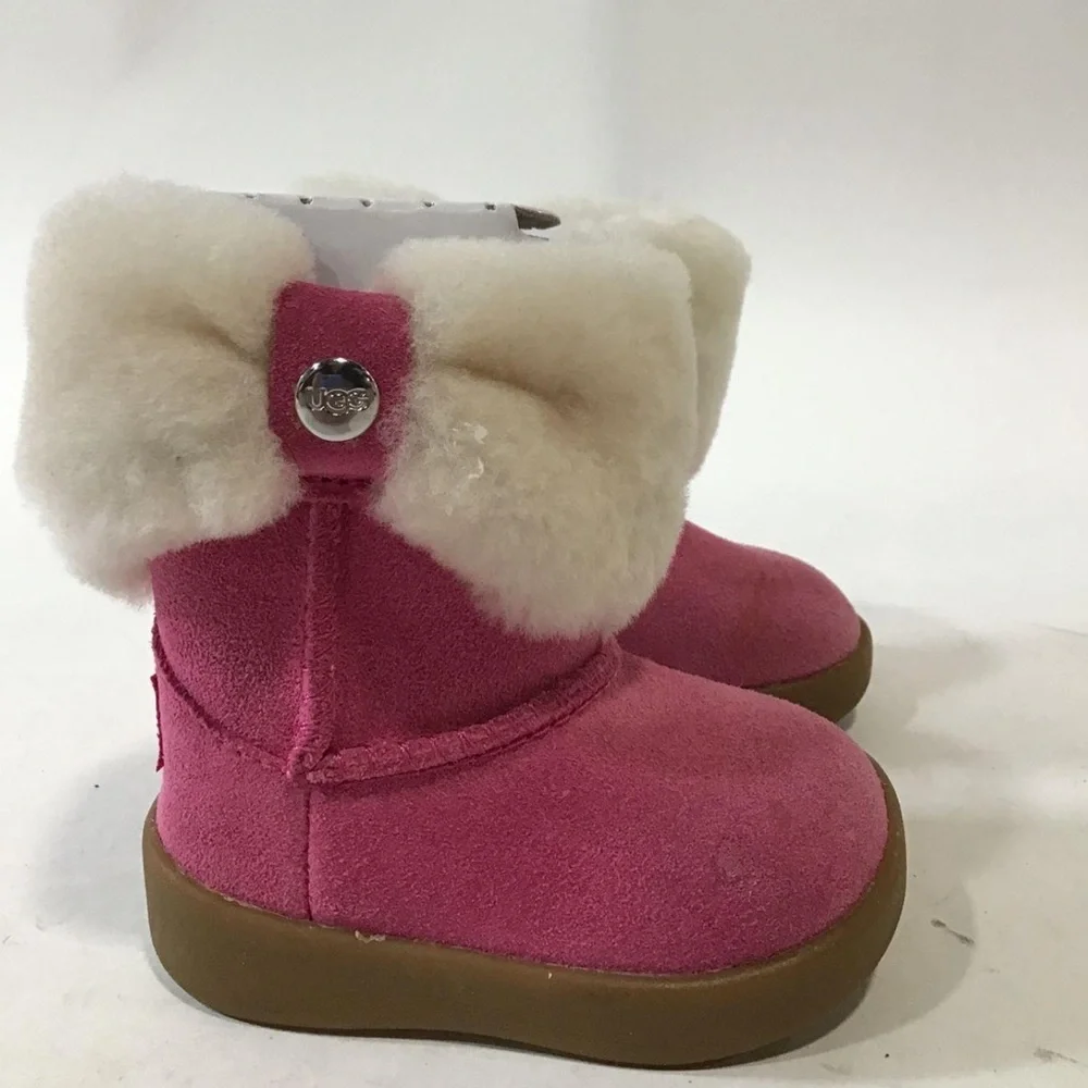 NEW!! Infant Girls UGG Ramona Pink Suede Boot Size 0/1 XS 0-6 Months